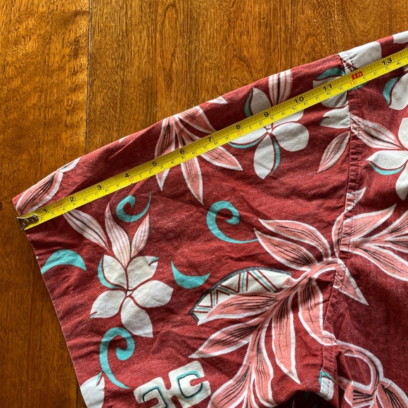 Floral Hawaiian shirt Men's XXL100% cotton button down  rust white aqua black - Picture 4 of 8